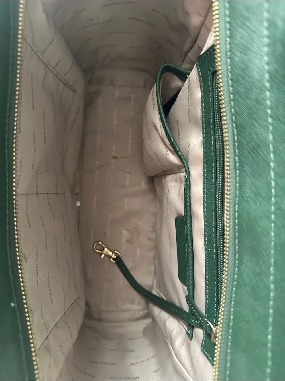 Michael Kors Green Saffiano Satchel with Gold Hardware - Picture 7 of 7